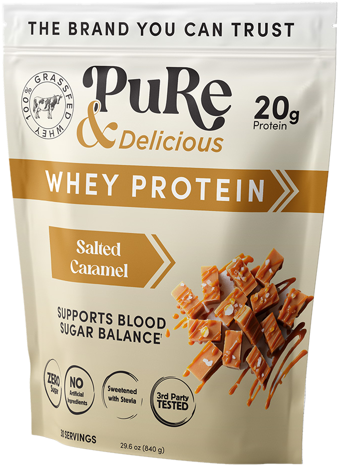Pure & Delicious Salted Caramel whey protein bag